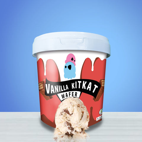 Vanilla Kitkat – 1 Litre Icecream Tub
